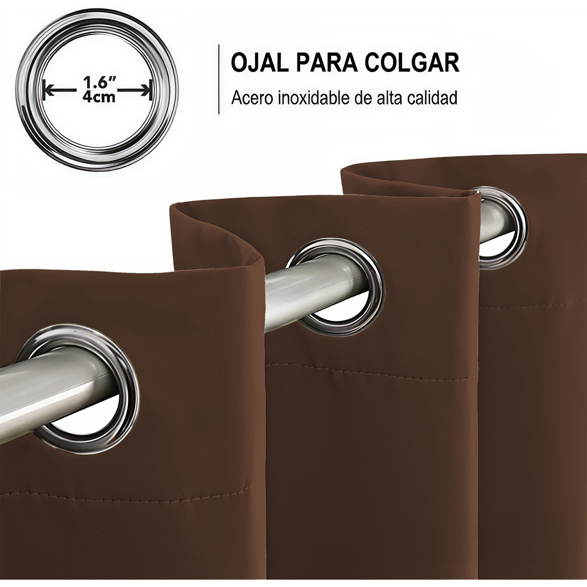 Cortina Lino Chocolate - Imagen 11