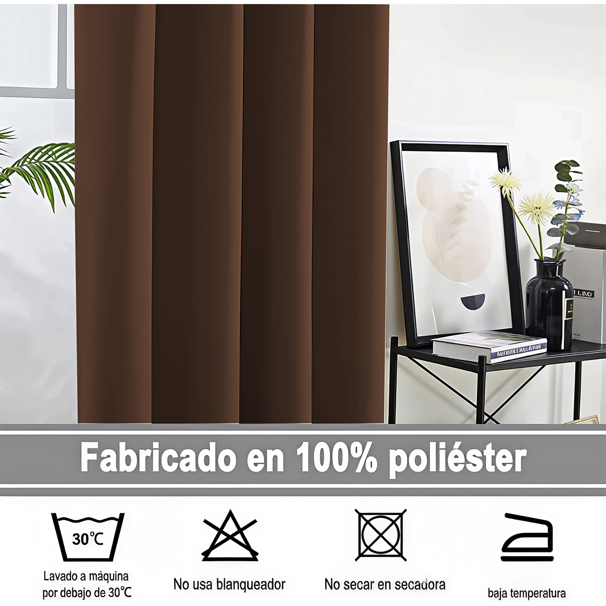 Cortina Lino Chocolate - Imagen 10