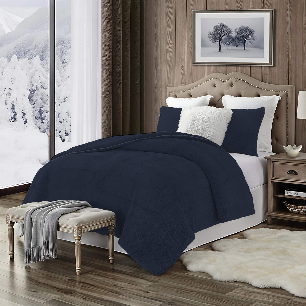 Cobertor Boreal Suede Marino - Imagen 3