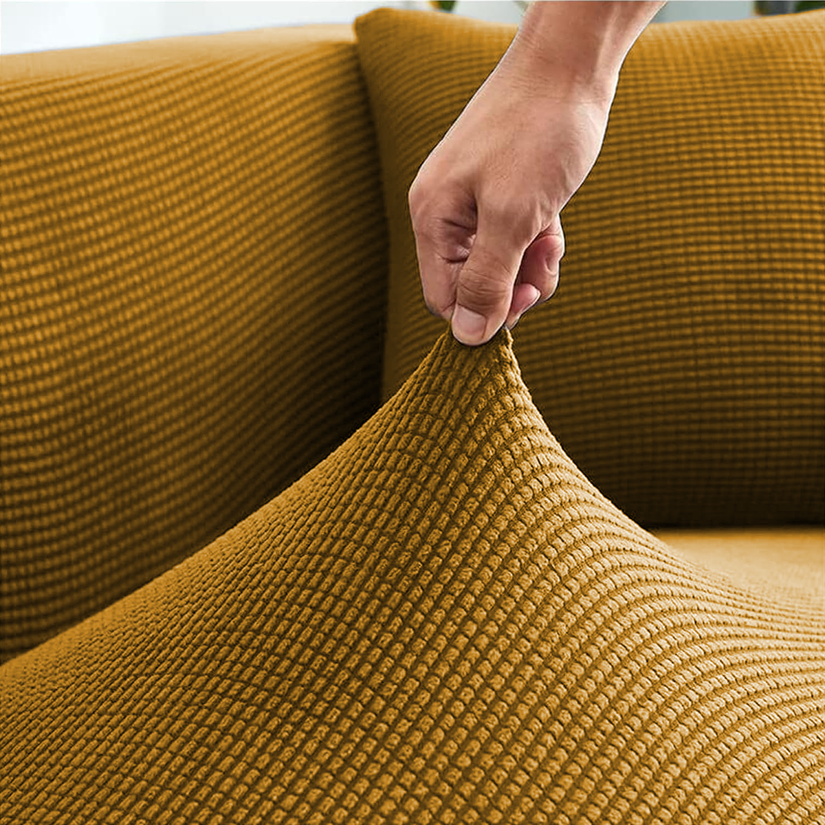 Cubresala Elástico Mostaza - Imagen 2