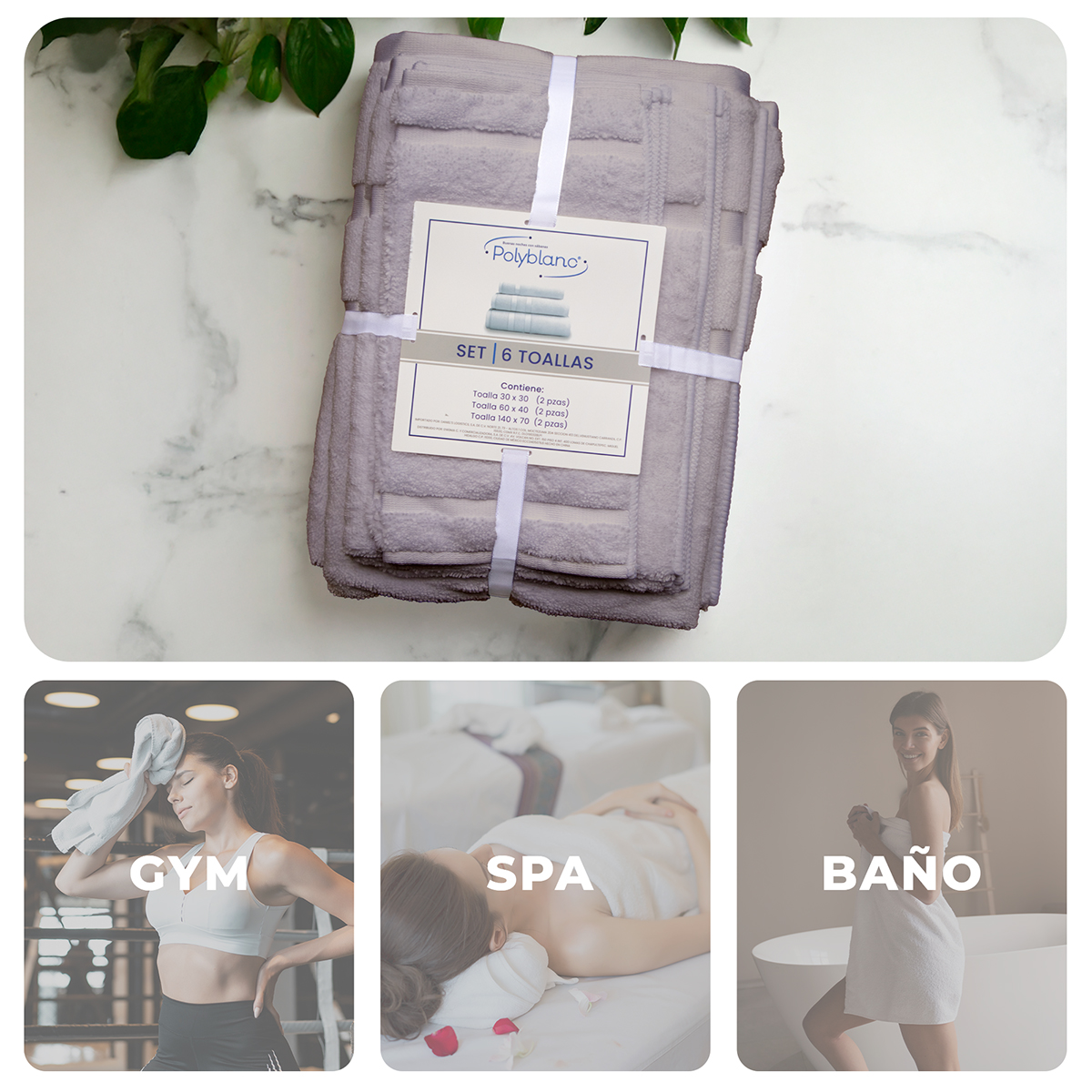 Toalla Gris Medio - Imagen 3