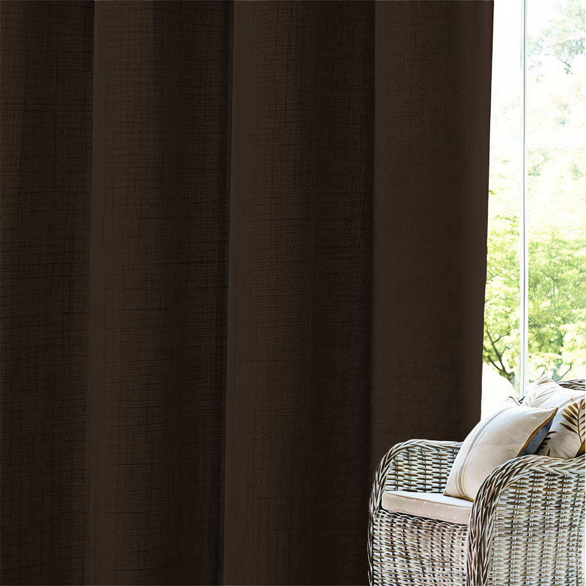 Cortina Lino Chocolate - Imagen 6