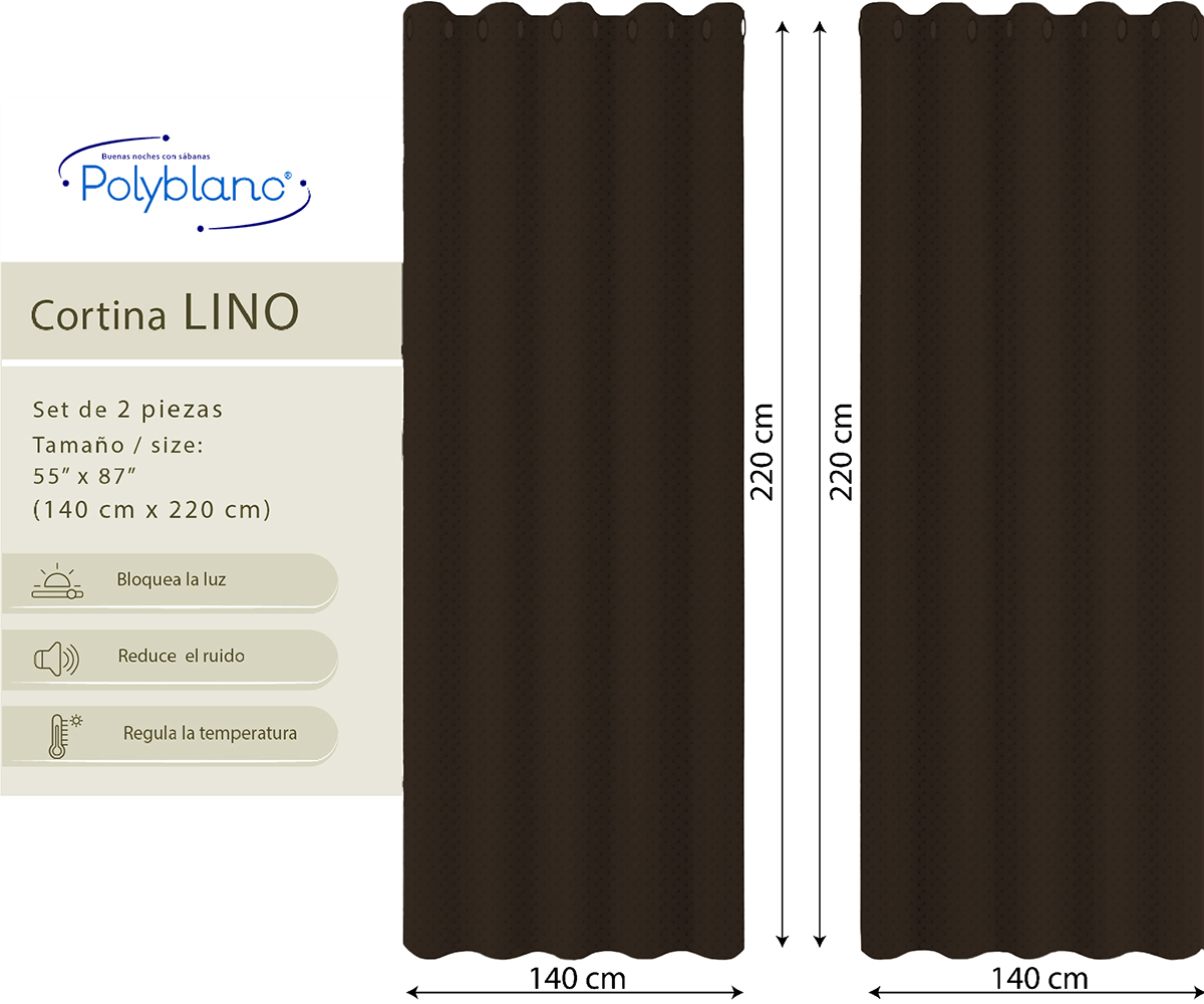 Cortina Lino Chocolate - Imagen 2