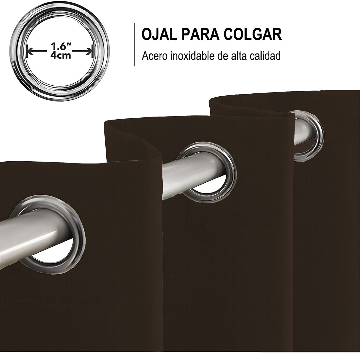 Cortina Lino Chocolate - Imagen 3