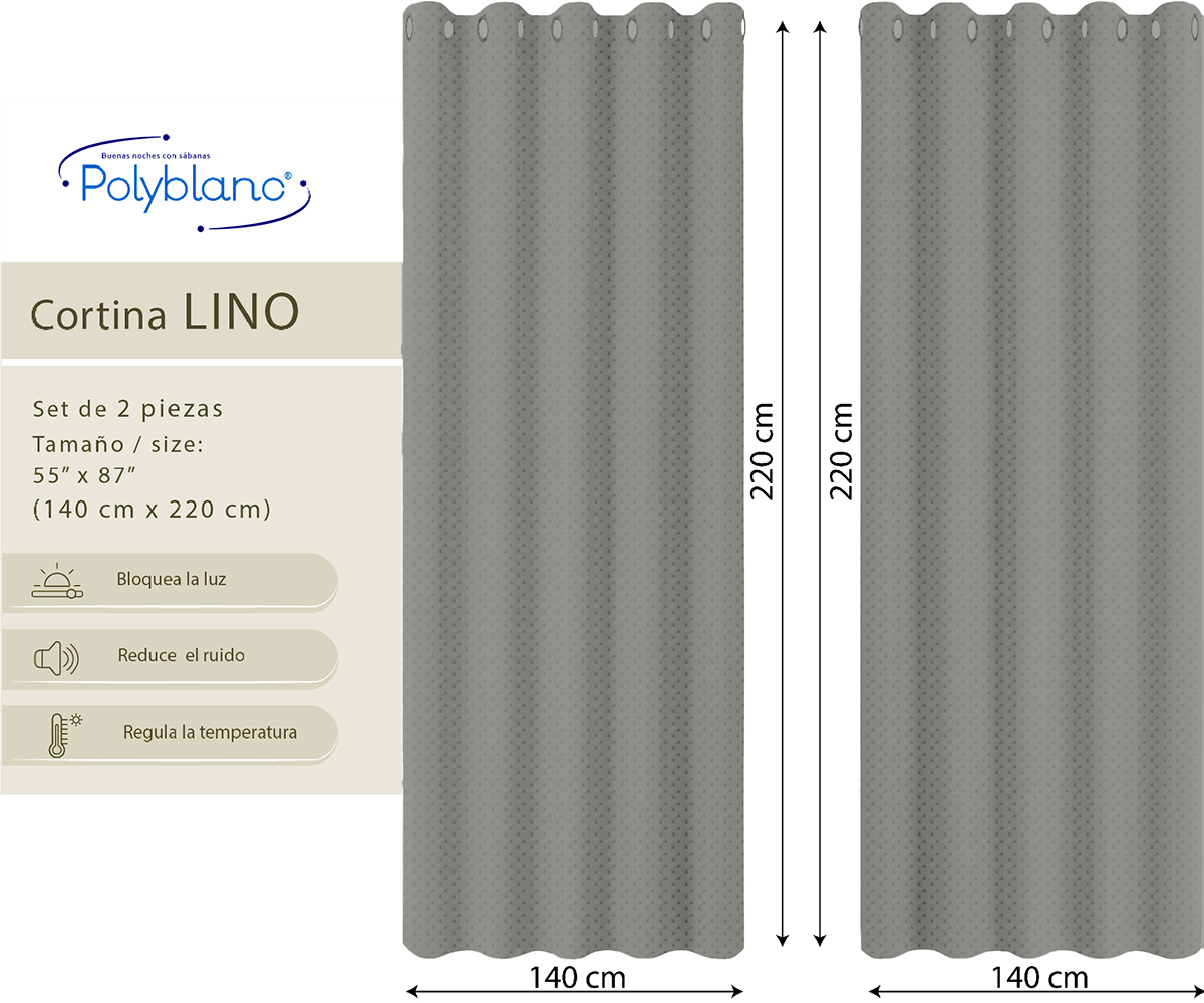 Cortina Lino Gris Claro - Imagen 6