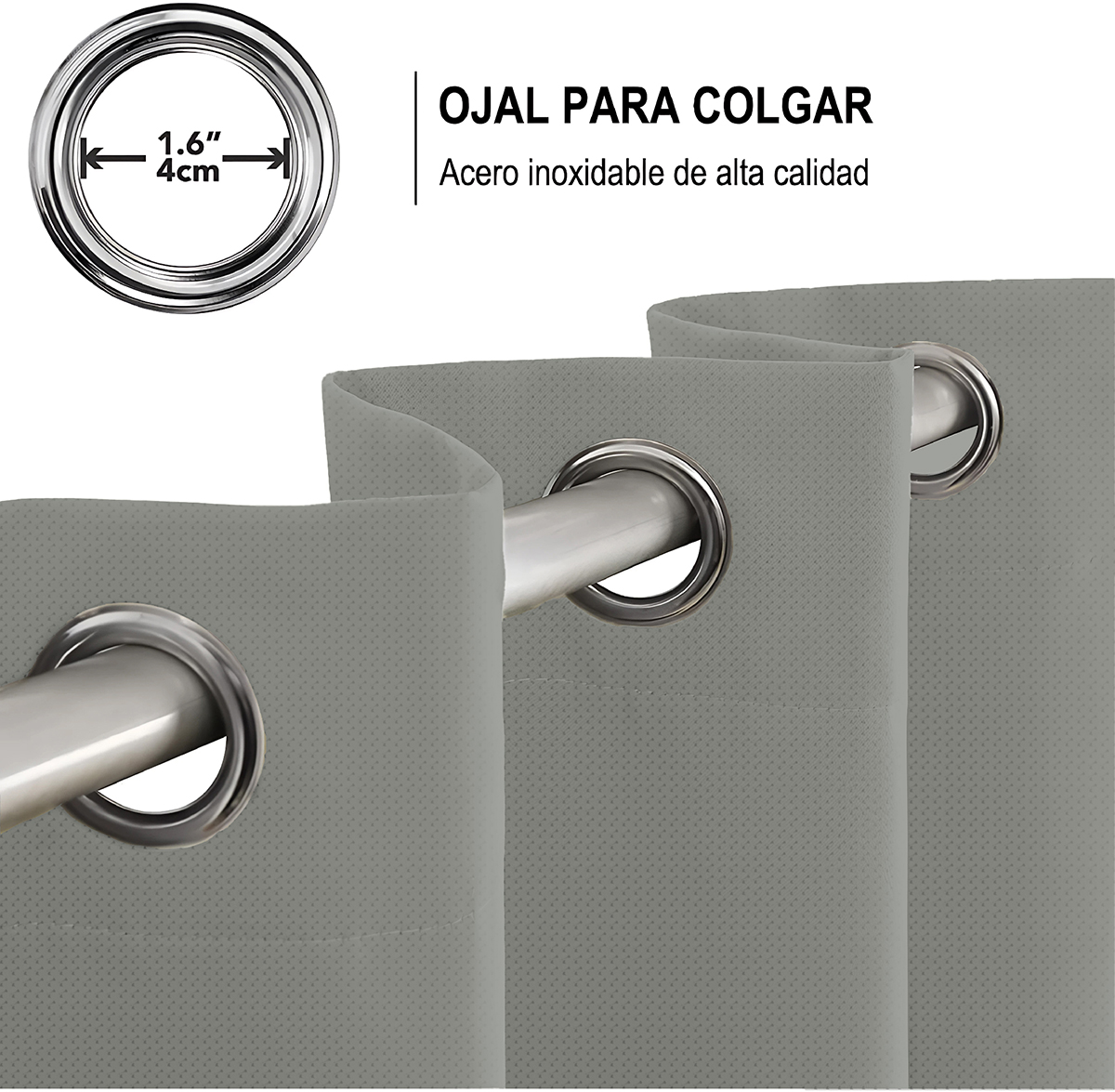 Cortina Lino Gris Claro - Imagen 7