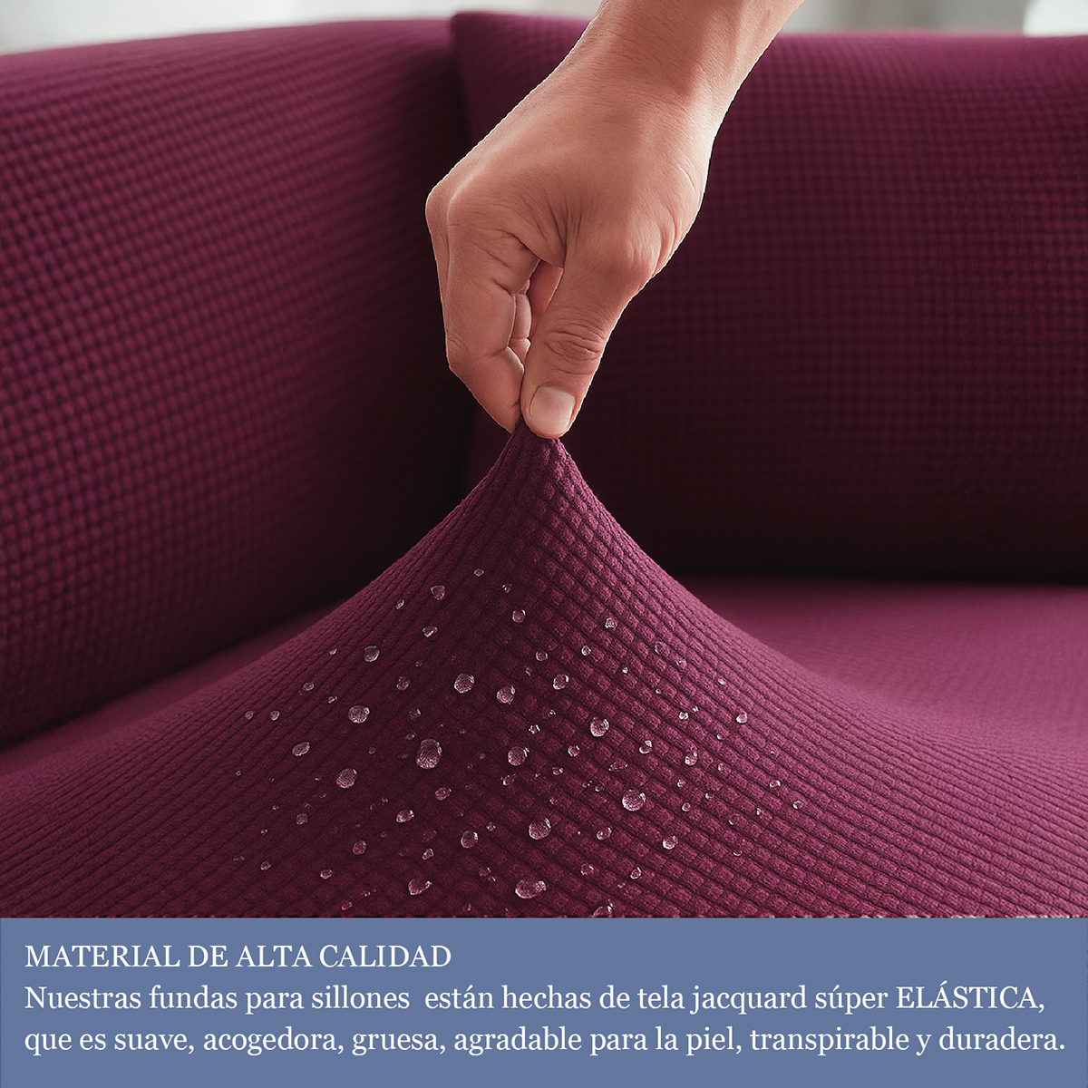 Cubresala Elástico Vino - Imagen 2